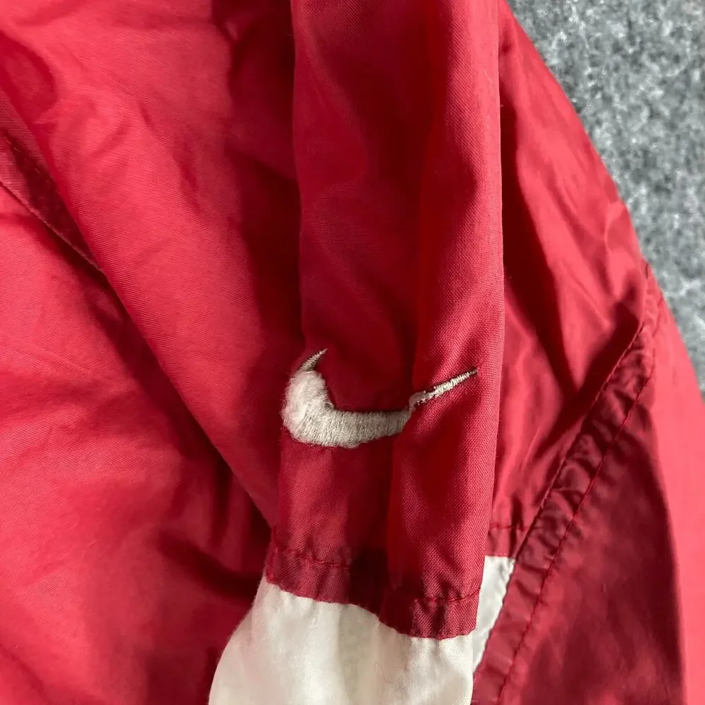 Nike Jacket Mens Size M Red‎ White Full Zip Mesh Lined Windbreaker Millard South